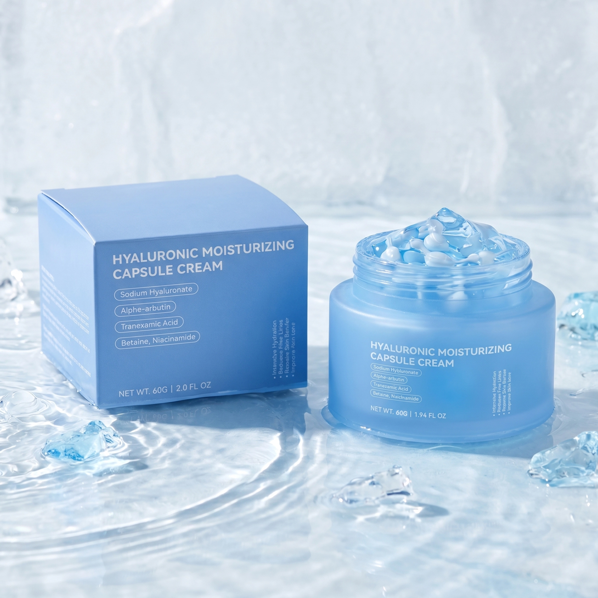 Panthenol Collagen Jelly Face Cream Korean Face Moisturizer Firming Anti-Aging Capsule Cream - 2